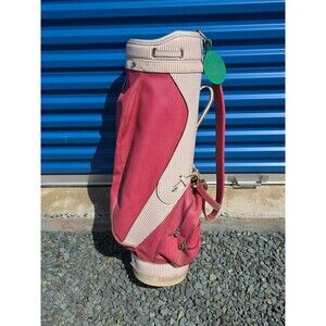 Walter Hagen Vintage Faux Leather Golf Bag Retro Red White Blue 3 Way